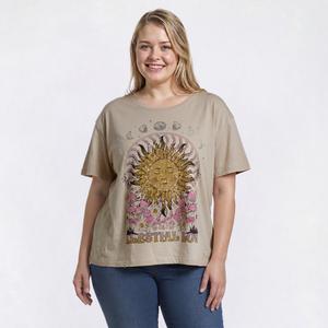 Juniors Plus Attitude Not Included Celestial Distressed Tee alternate view